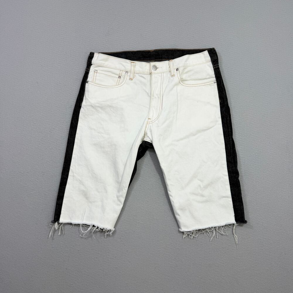 Billionaire Boys Club Ice Cream Astro Cutoff Jean Shorts Men's 31 White Black